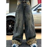 レオパード柄ロールアップワイドデニムパンツ 春 夏 | SHEENA  | 詳細画像10 