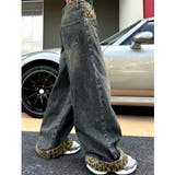 レオパード柄ロールアップワイドデニムパンツ 春 夏 | SHEENA  | 詳細画像11 