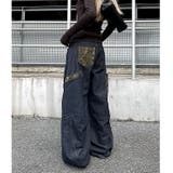 レオパード柄アクセントポケットデニムカーブパンツ ワイドパンツ 春 | SHEENA | 詳細画像12