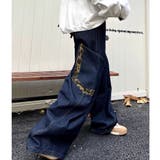 レオパード柄アクセントポケットデニムカーブパンツ ワイドパンツ 春 | SHEENA | 詳細画像15