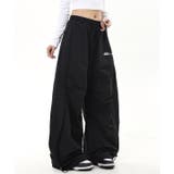 刺しゅうロゴ裾ドロストルーズワイドパンツ | SHEENA  | 詳細画像14 