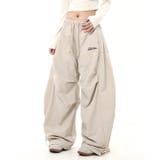 刺しゅうロゴ裾ドロストルーズワイドパンツ | SHEENA  | 詳細画像5 