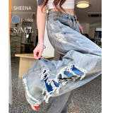 サイドハイダメージデニムワイドパンツ | SHEENA | 詳細画像1