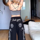 バックフラワーロゴ刺繍カーブワイドパンツ | SHEENA | 詳細画像13