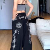 バックフラワーロゴ刺繍カーブワイドパンツ | SHEENA | 詳細画像14