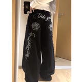 バックフラワーロゴ刺繍カーブワイドパンツ | SHEENA | 詳細画像10