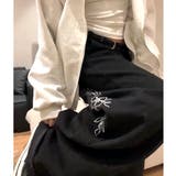 バックフラワーロゴ刺繍カーブワイドパンツ | SHEENA | 詳細画像12