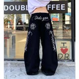 バックフラワーロゴ刺繍カーブワイドパンツ | SHEENA | 詳細画像3