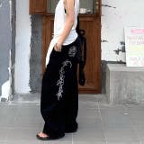 バックフラワーロゴ刺繍カーブワイドパンツ | SHEENA | 詳細画像4