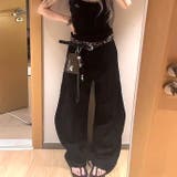 バックフラワーロゴ刺繍カーブワイドパンツ | SHEENA | 詳細画像6