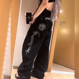 バックフラワーロゴ刺繍カーブワイドパンツ | SHEENA | 詳細画像8