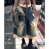 レースレイヤードデニムワイドハーフパンツ | SHEENA | 詳細画像1