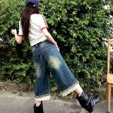 レースレイヤードデニムワイドハーフパンツ | SHEENA | 詳細画像11