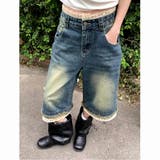 レースレイヤードデニムワイドハーフパンツ | SHEENA | 詳細画像9