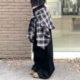 フェイクレイヤードチェックシャツスウェットワイドパンツ | SHEENA | 詳細画像31