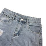 ラインストーン付きレースダメージデニムワイドパンツ | SHEENA  | 詳細画像28 