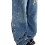 Loveハート刺繍カーブワイドデニムパンツ | SHEENA | 詳細画像11