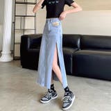 スリットデニムスカート 韓国ファッション 韓国 | SHEENA  | 詳細画像3 