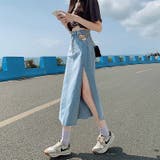 スリットデニムスカート 韓国ファッション 韓国 | SHEENA  | 詳細画像4 