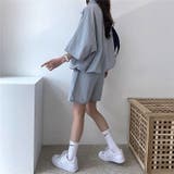 【セットアップ】スタンドハーフジップトップス×ハーフパンツSET 春 夏 | SHEENA | 詳細画像25