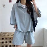 【セットアップ】スタンドハーフジップトップス×ハーフパンツSET 春 夏 | SHEENA | 詳細画像28
