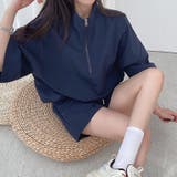 【セットアップ】スタンドハーフジップトップス×ハーフパンツSET 春 夏 | SHEENA | 詳細画像35