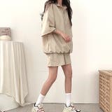 【セットアップ】スタンドハーフジップトップス×ハーフパンツSET 春 夏 | SHEENA | 詳細画像4