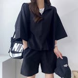 【セットアップ】スタンドハーフジップトップス×ハーフパンツSET 春 夏 | SHEENA | 詳細画像52