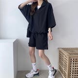 【セットアップ】スタンドハーフジップトップス×ハーフパンツSET 春 夏 | SHEENA | 詳細画像60