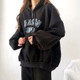 ブラック | ロゴパーカー×スウェットパンツ 2点SET 春 | SHEENA