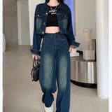 【セットアップ】ショートデニムジャケット×デニムパンツ 2点SET 春 | SHEENA  | 詳細画像24 