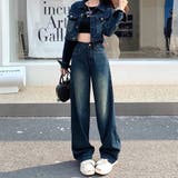 【セットアップ】ショートデニムジャケット×デニムパンツ 2点SET 春 | SHEENA  | 詳細画像28 