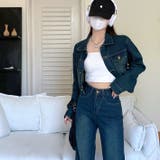 【セットアップ】ショートデニムジャケット×デニムパンツ 2点SET 春 | SHEENA  | 詳細画像4 