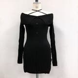 クロスネックオフショルワイドリブニットワンピース 秋 冬 | SHEENA | 詳細画像37