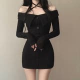 クロスネックオフショルワイドリブニットワンピース 秋 冬 | SHEENA | 詳細画像6