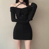 クロスネックオフショルワイドリブニットワンピース 秋 冬 | SHEENA | 詳細画像7