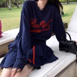 Vネックロゴトレーナー×ティアードミニスカート 2点SET 秋 | SHEENA | 詳細画像19