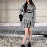 Vネックロゴトレーナー×ティアードミニスカート 2点SET 秋 | SHEENA | 詳細画像6