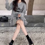 Vネックロゴトレーナー×ティアードミニスカート 2点SET 秋 | SHEENA | 詳細画像7