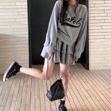 Vネックロゴトレーナー×ティアードミニスカート 2点SET 秋 | SHEENA | 詳細画像9