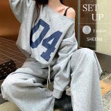 セットアップ ワンショルダーナンバリングロゴトレーナー×スウェットパンツ | SHEENA | 詳細画像1