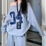 セットアップ ワンショルダーナンバリングロゴトレーナー×スウェットパンツ | SHEENA | 詳細画像28