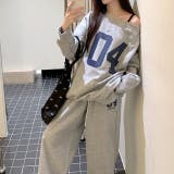 セットアップ ワンショルダーナンバリングロゴトレーナー×スウェットパンツ | SHEENA | 詳細画像29