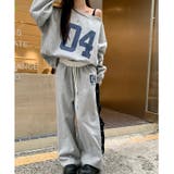 セットアップ ワンショルダーナンバリングロゴトレーナー×スウェットパンツ | SHEENA | 詳細画像4