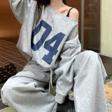 セットアップ ワンショルダーナンバリングロゴトレーナー×スウェットパンツ | SHEENA | 詳細画像9