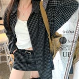 セットアップ オーバーサイズチェックシャツ×インパン付チェックミニスカート | SHEENA | 詳細画像1