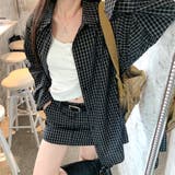 セットアップ オーバーサイズチェックシャツ×インパン付チェックミニスカート | SHEENA | 詳細画像2