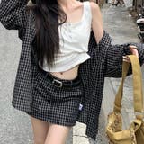 セットアップ オーバーサイズチェックシャツ×インパン付チェックミニスカート | SHEENA | 詳細画像5