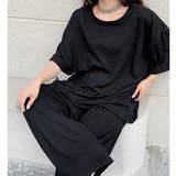 ワンポイント刺繍ロゴオーバーサイズTシャツ×ゆったりイージーワイドパンツ | SHEENA | 詳細画像12