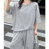ワンポイント刺繍ロゴオーバーサイズTシャツ×ゆったりイージーワイドパンツ | SHEENA | 詳細画像7